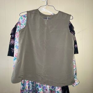 Olive Green Sleeveless Women's Top